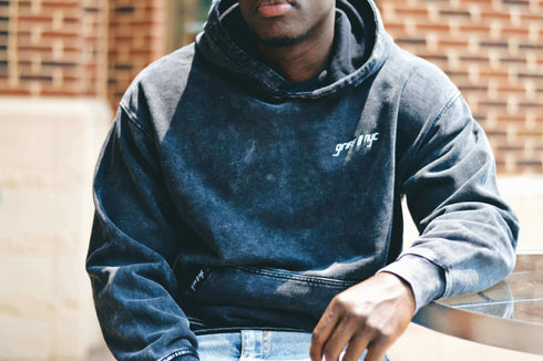 Premium Acid Washed Hoodie // Vintage Black