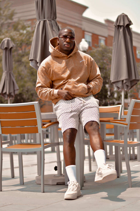 Premium Acid Washed Hoodie // Washed Khaki