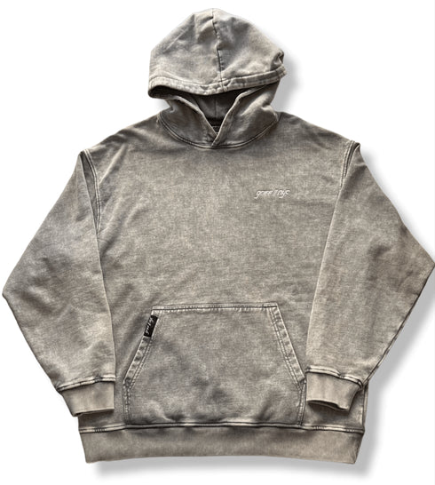 Premium Acid Washed Hoodie // Faded Grey