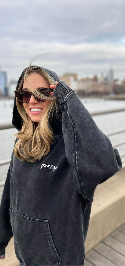 Premium Acid Washed Hoodie // Vintage Black