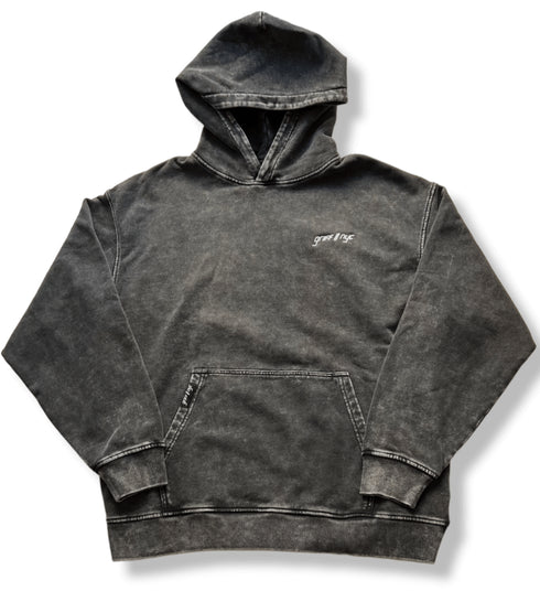 Premium Acid Washed Hoodie // Vintage Black