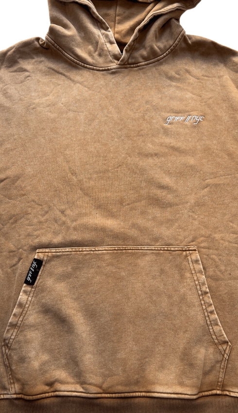 Premium Acid Washed Hoodie // Washed Khaki