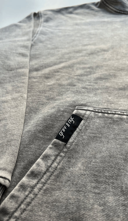 Premium Acid Washed Hoodie // Faded Grey